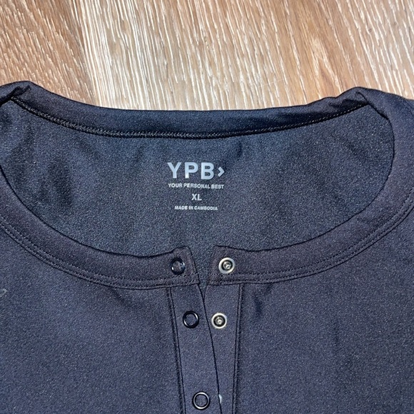 New Abercrombie YPB sculptLUX Plunge Henley Slim Tank xl black and beige - Picture 2 of 5